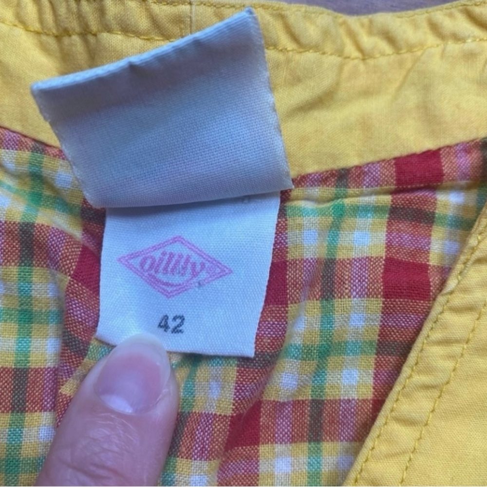 Vintage RARE Oilily Golden Yellow Embroidered Button Vest Waistcoat Size XL - Picture 13 of 16